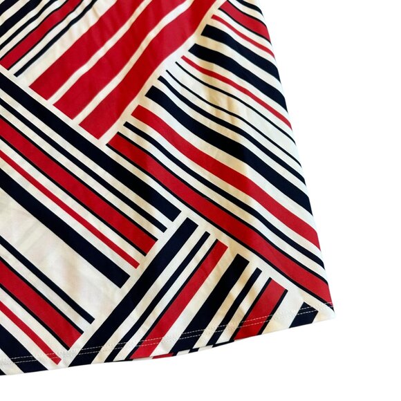 Jude Connally Stripe Sleeveless Dress Halter Stretch Loose Shift Fit Size Large - Picture 4 of 11